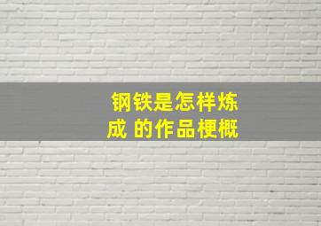 钢铁是怎样炼成 的作品梗概